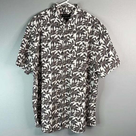BANANA REPUBLIC Hawaiian Fern Print Slim Fit Button Down Shirt Preppy Size XXL - Picture 11 of 11